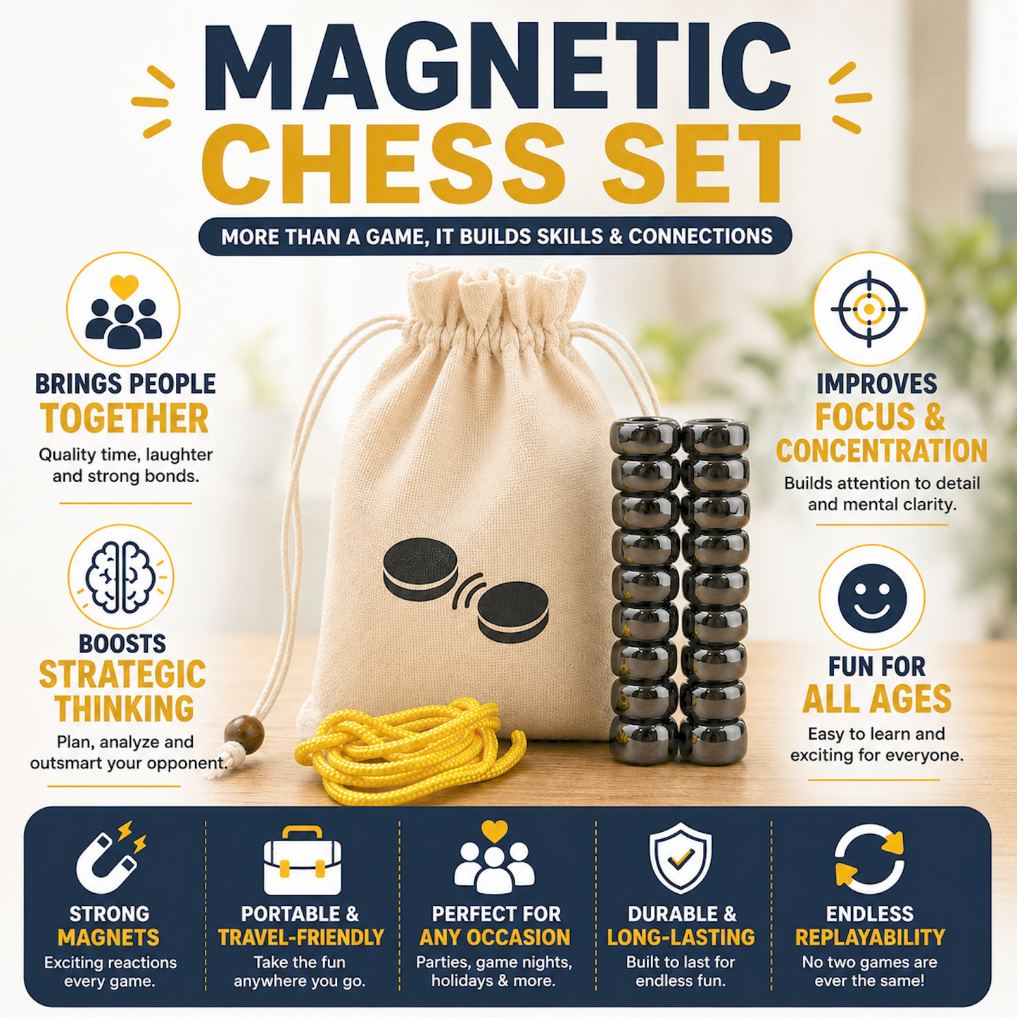 Magnetic Chess Set With Pouch